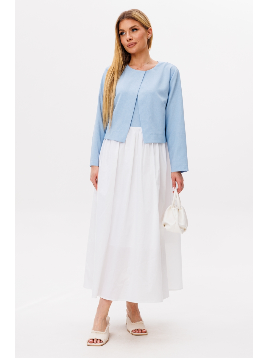 Платье 1113-2 голубой-молоко 10292₽