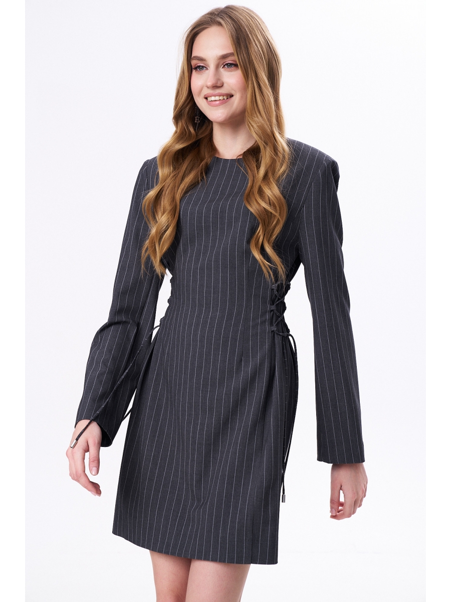 Платье 1106.3 серый в полоску