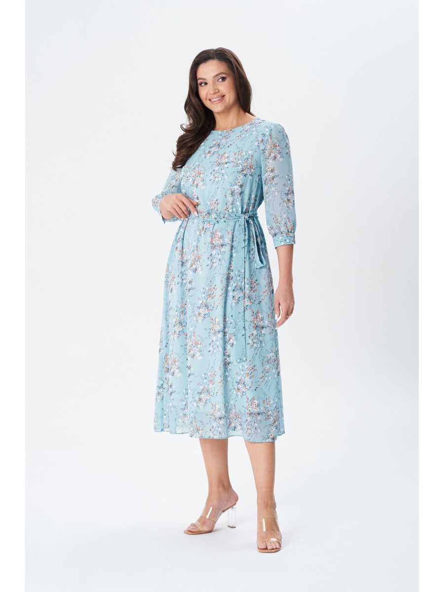 Платье 52031 бирюза цветок 5840₽