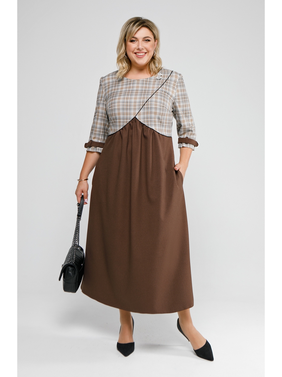 

Платье 926 шоколад+серо-бежевая клетка, Коричневый, 926 шоколад+серо-бежевая клетка