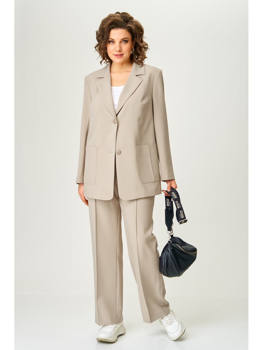 Брючные костюмы М-1273 серо-бежевый 10488₽