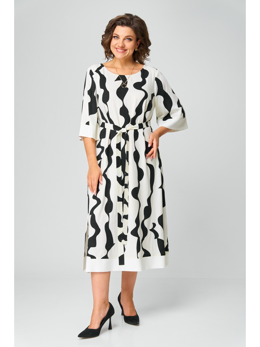 Платье М-1245 черно-белый