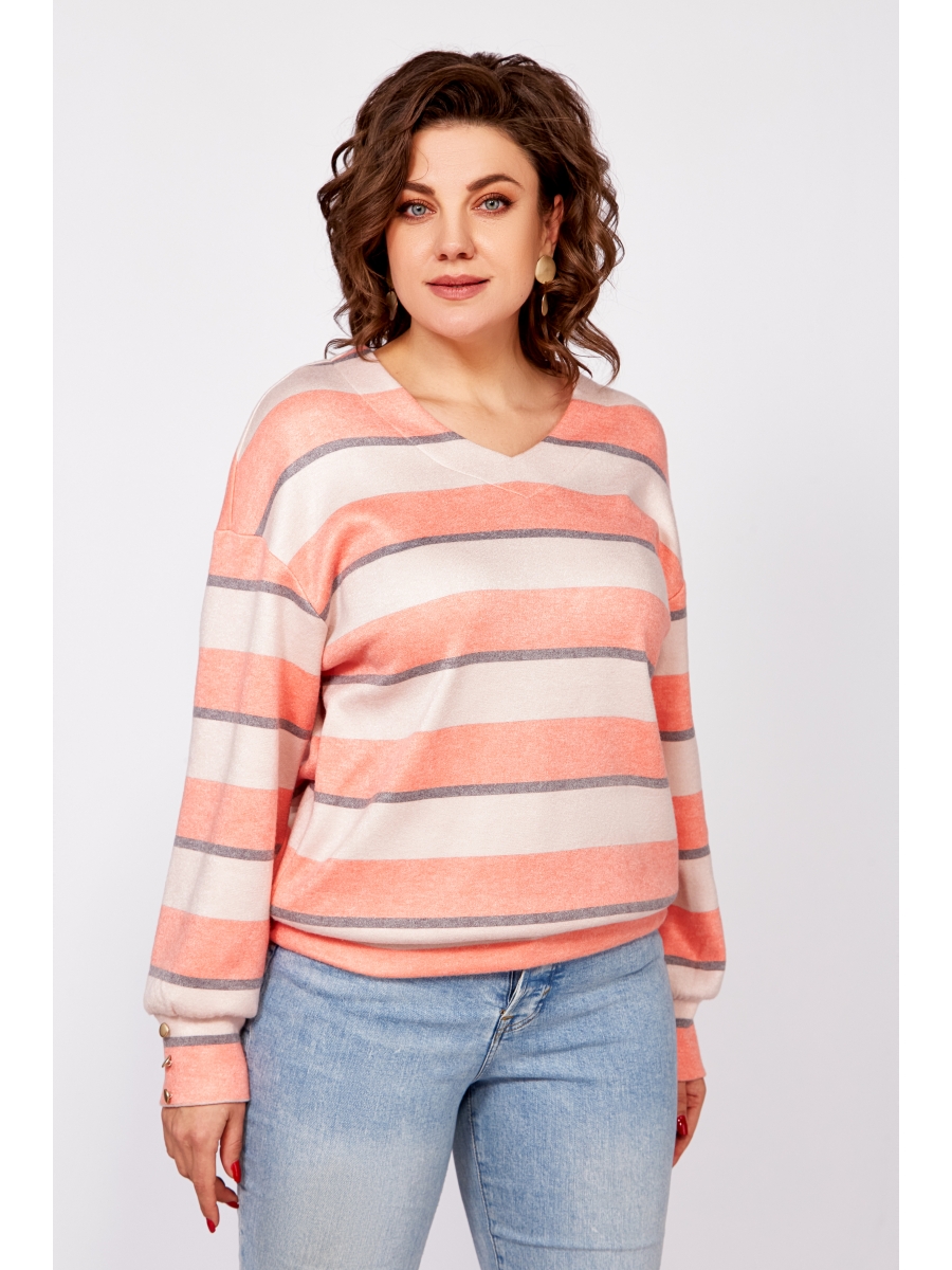Кофты, джемперы 800.4 полоска кремово-бежевая, серая, лососевая