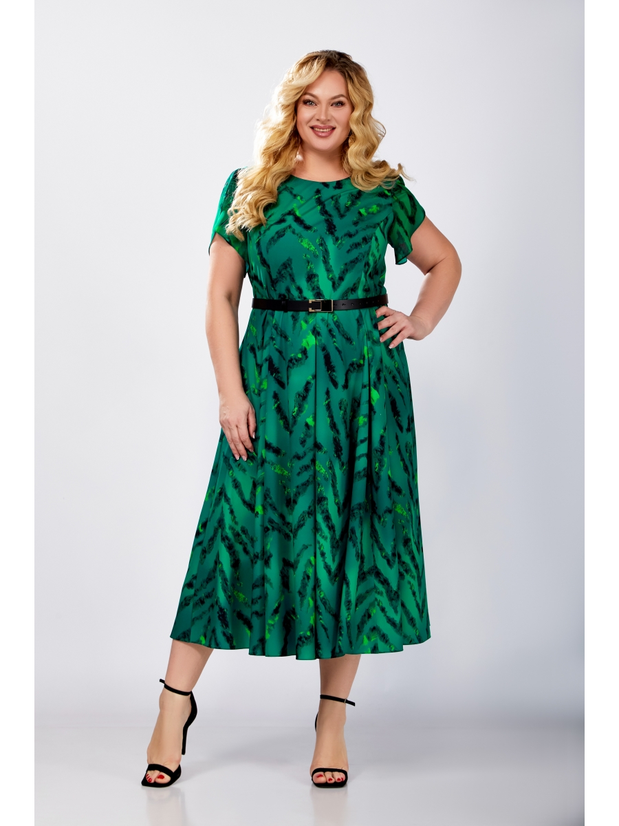 Платье 8261 малахит черный принт абстракция 8071₽