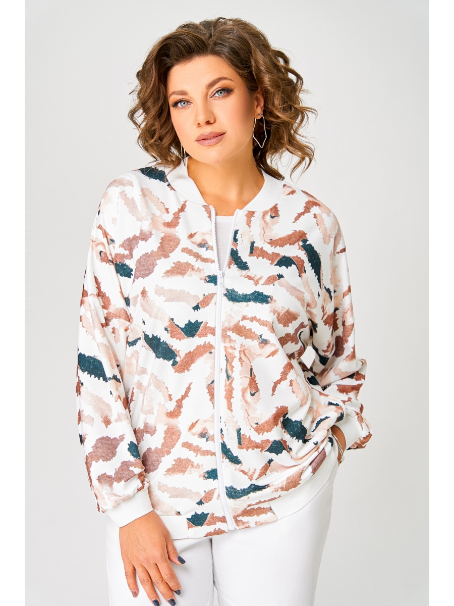 Бомберы 850 молочный в бежево-коричневый принт 5917₽