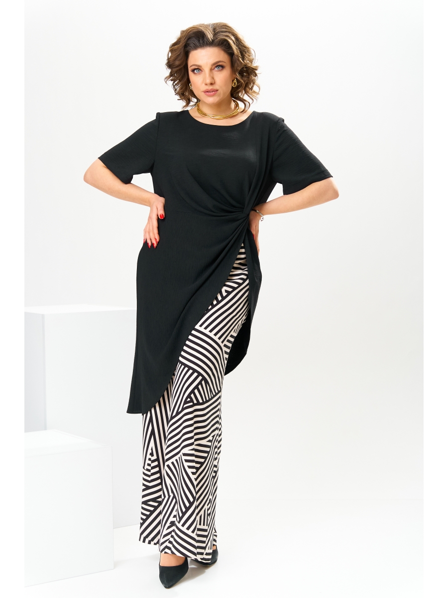 Брючные костюмы 2-2785 чёрныйдиагональ 9419₽