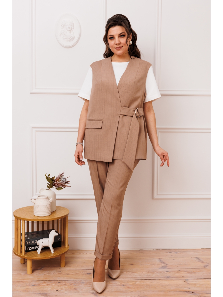 Брючные костюмы 3-2773 тёмно-бежевый 10389₽