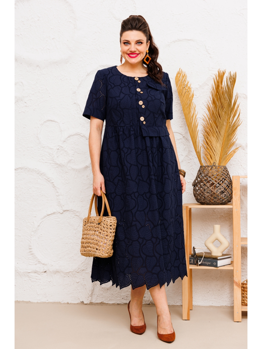 Платье 1-1951 синий 10224₽