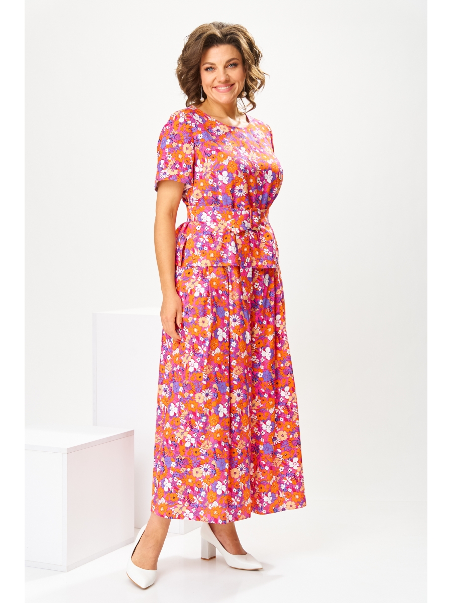 Брючные костюмы 2-2704 розовый принт 10069₽