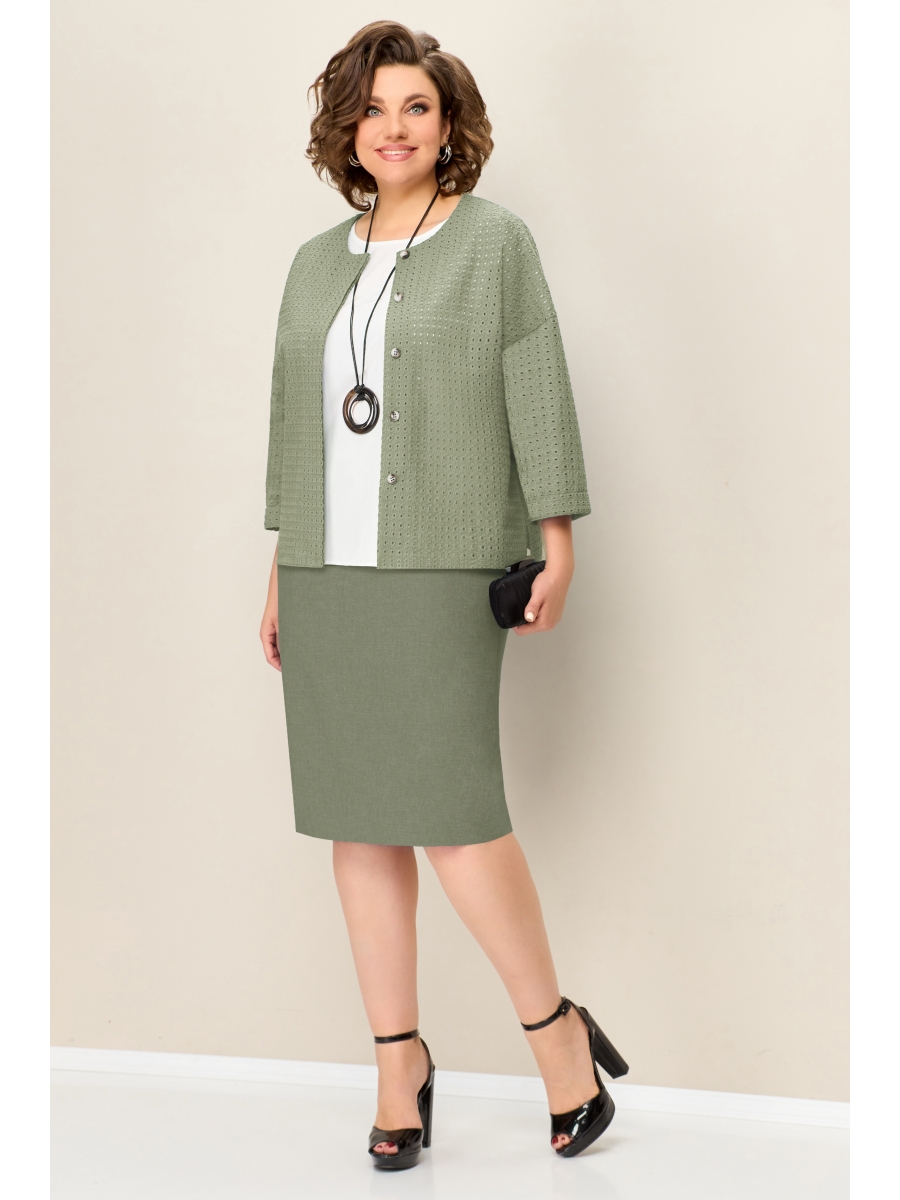 Юбочные костюмы 1348 олива 8106₽