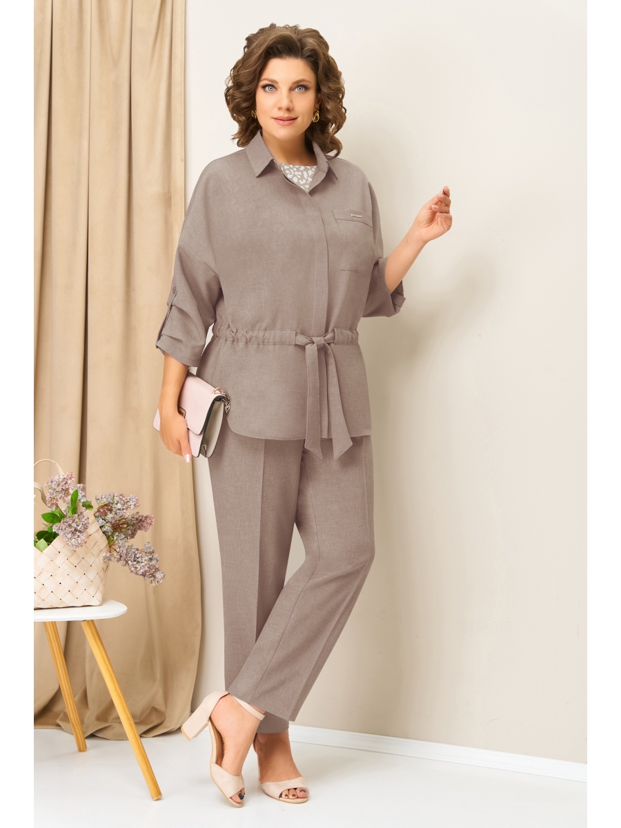 Брючные костюмы 1398 кофейно-бежевый 9691₽
