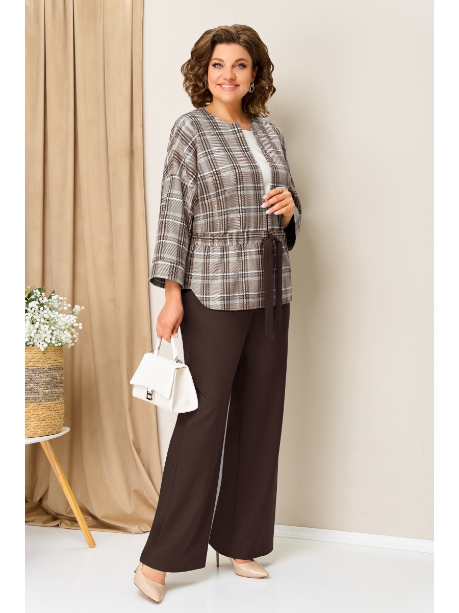 Брючные костюмы 1431 коричневый 8604₽