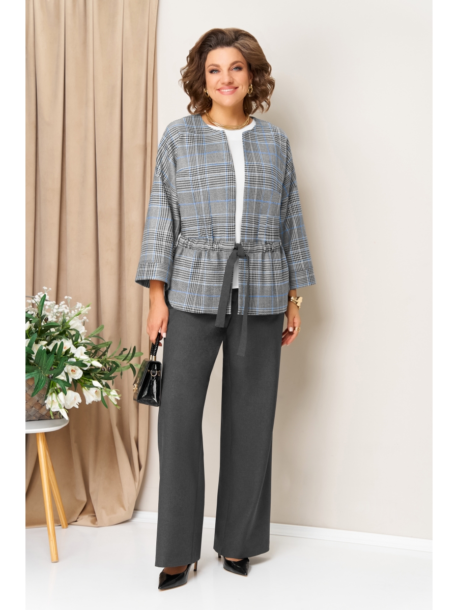Брючные костюмы 1431 серо-голубой 8604₽