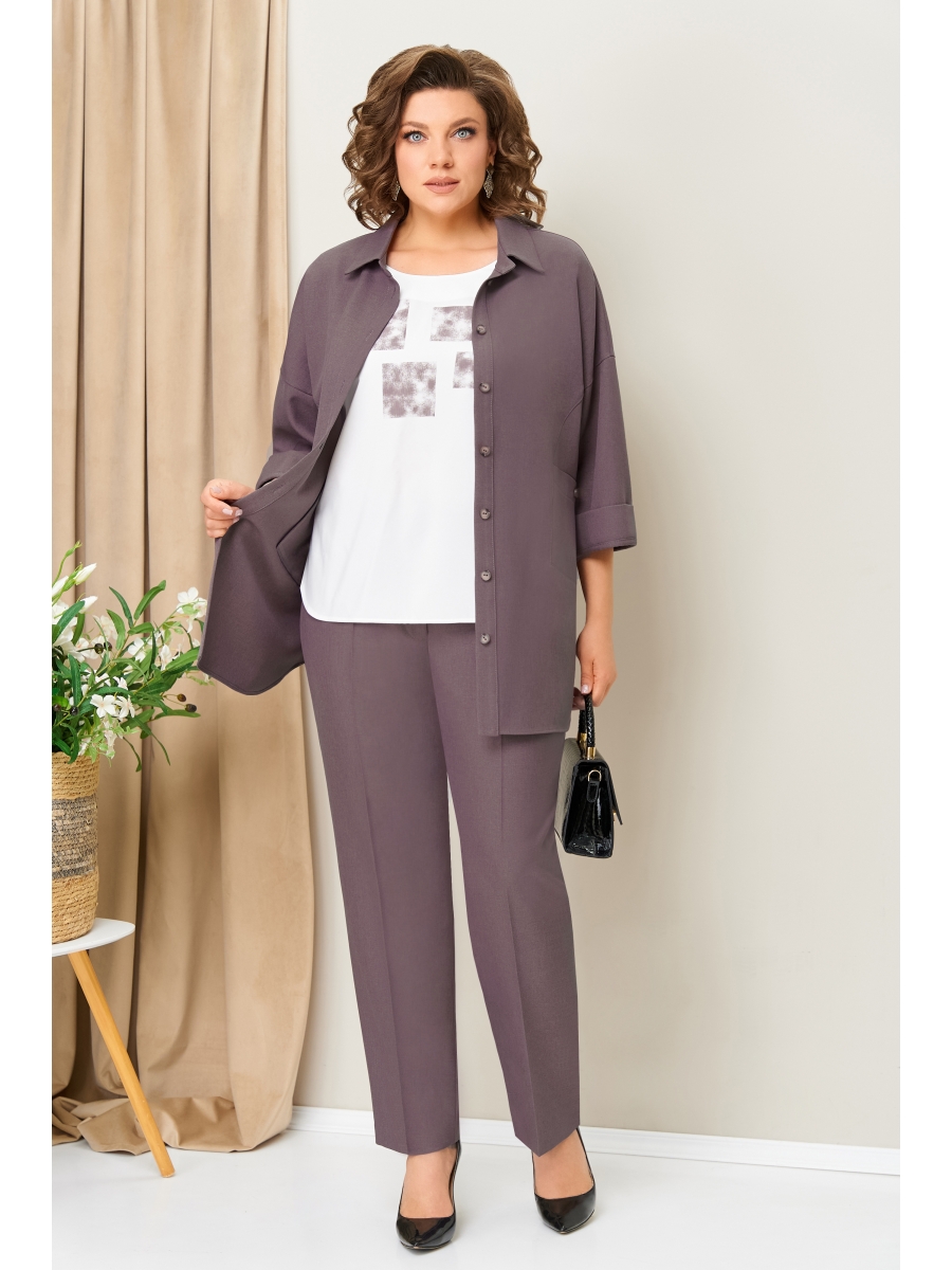 Брючные костюмы 1406 бежевый капучино 8604₽