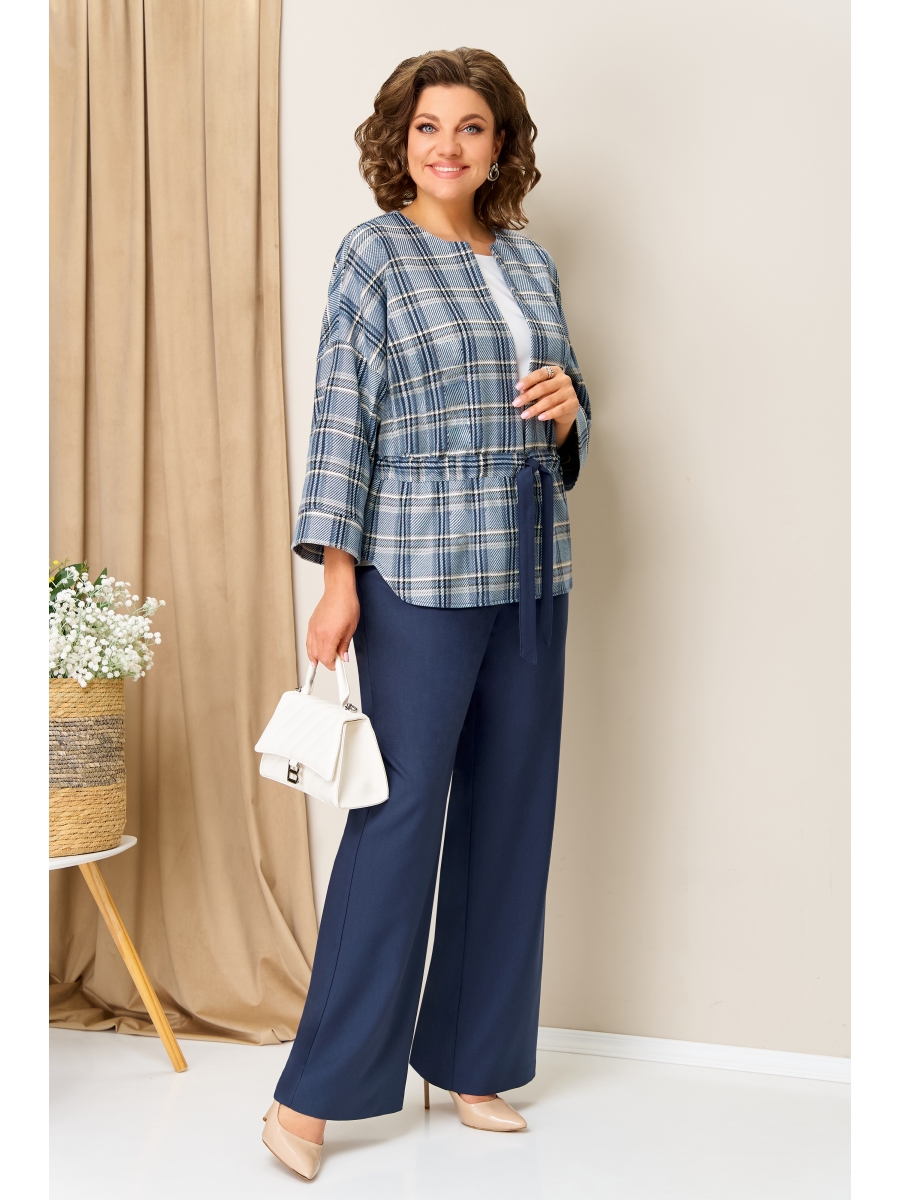 Брючные костюмы 1431 синий 8604₽