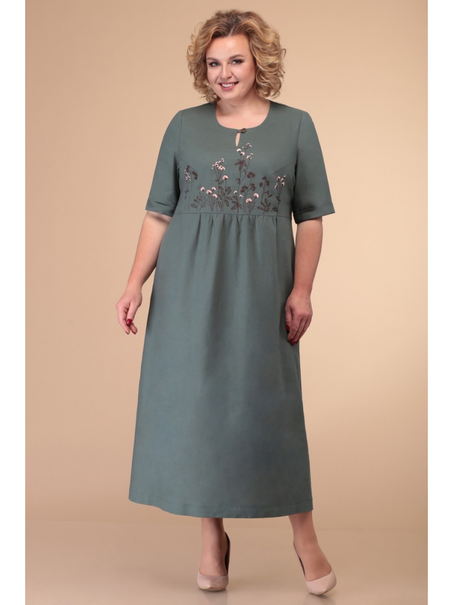 

Платье Б-1789, Зеленый;коричневый, Б-1789