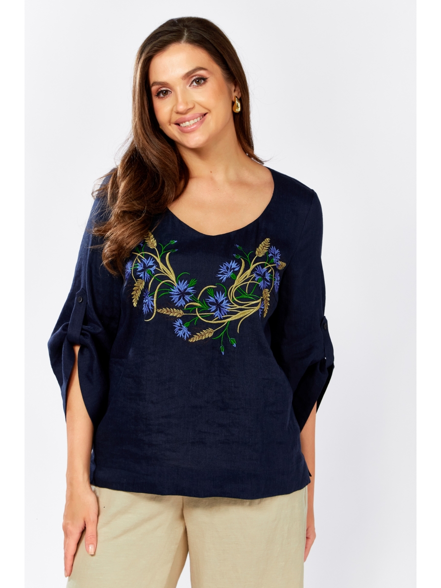 Блузка 625-078 синий
