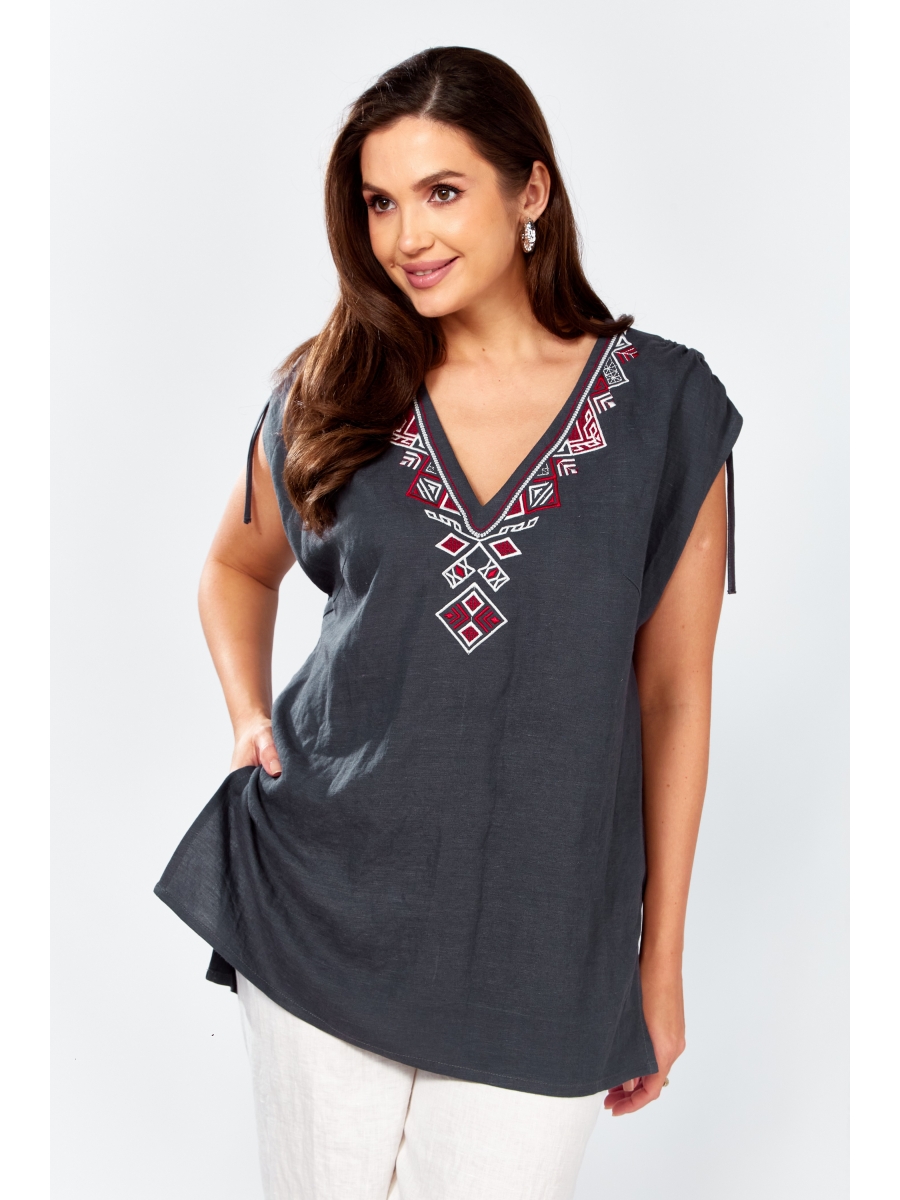 Блузка 625-079 серый
