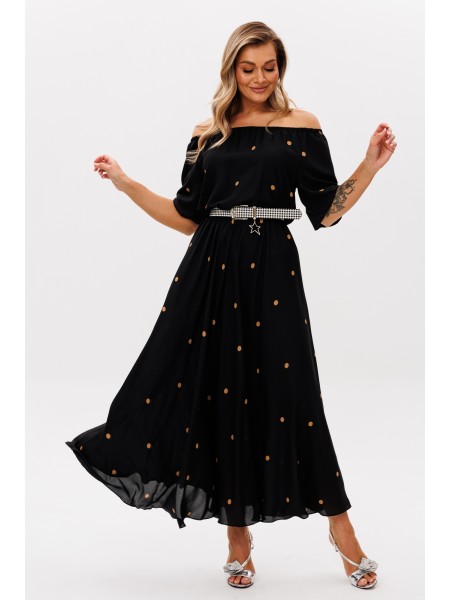 1237 черный (принт горох)