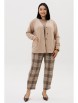 Брючный костюм артикул: 1301 бежевый/клетка от Anastasia - вид 1