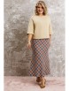 Юбочный костюм артикул: 1174 сливочный/клетка от Anastasia - вид 4