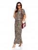 Брючный костюм артикул: 2411/19 леопард беж+черный от TAITA PLUS - вид 4
