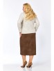 Юбочный костюм артикул: 1306 бежевый+коричневый от Кокетка и К - вид 2