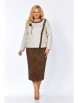 Юбочный костюм артикул: 1306 бежевый+коричневый от Кокетка и К - вид 6