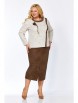 Юбочный костюм артикул: 1306 бежевый+коричневый от Кокетка и К - вид 7