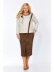 Юбочный костюм артикул: 1306 бежевый+коричневый от Кокетка и К - вид 8