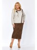 Юбочный костюм артикул: 1306 бежевый+коричневый от Кокетка и К - вид 9