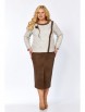 Юбочный костюм артикул: 1306 бежевый+коричневый от Кокетка и К - вид 10
