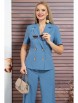 Брючный костюм артикул: 2343 джинсовый от AlaniCollection - вид 6