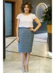 Юбочный костюм артикул: 2382 серо-голубая клетка от AlaniCollection - вид 5