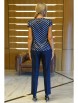 Брючный костюм артикул: 2425 синий+блуза крупный горох от AlaniCollection - вид 4