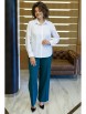 Брючный костюм артикул: 2416 изумруд, белый от AlaniCollection - вид 4