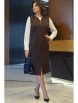 Плательный костюм артикул: 2436 коричневый+молоко от AlaniCollection - вид 5