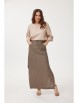 Юбочный костюм артикул: 1249+1245 бежевый+ореховый от Mirolia - вид 1