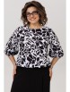 Блузка артикул: 1779 черно-белые цветы от Anelli - вид 1