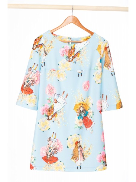 810 голубой с зонтиками