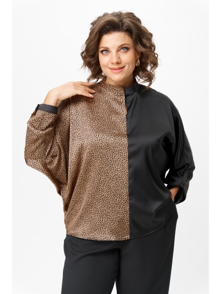 М-968Е капучино принт леопард+черный