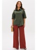 Брючный костюм артикул: М-251 хаки+терракот от Мублиз - вид 1