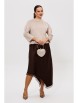 Юбочный костюм артикул: М-302 беж+шоколад от Мублиз - вид 4