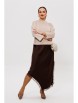 Юбочный костюм артикул: М-302 беж+шоколад от Мублиз - вид 11