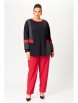 Брючный костюм артикул: М188 черный с красным от OVERYOU - вид 1