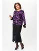 Юбочный костюм артикул: 1394 фиолетовый принт, черный от Мишель Шик - вид 1