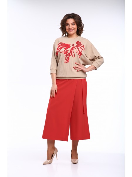 1406 бежевый, красный