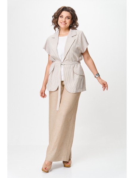 1429 бежевый, белый полоска