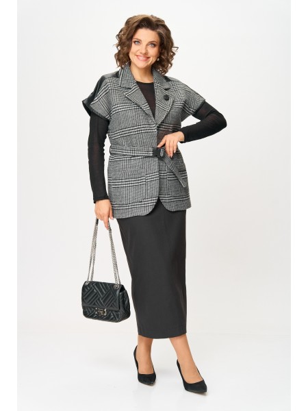 1433 серый клетка, черный