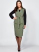 Юбочный костюм артикул: 1302 хаки-черный от МишельСтиль - вид 1